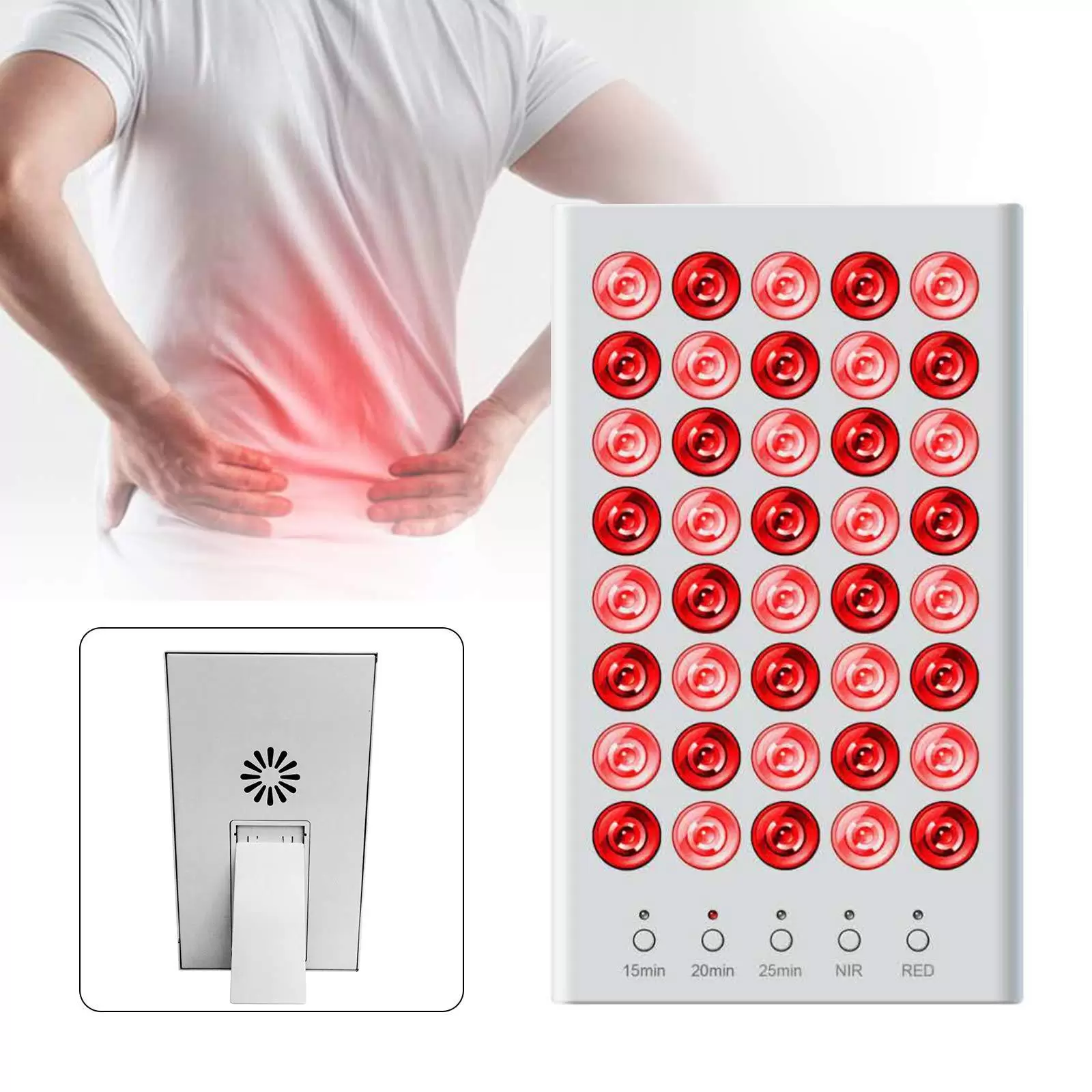 5W 40LEDS Infrarot Lampe Panel 660nm+850nm Rotlicht Licht Therapie