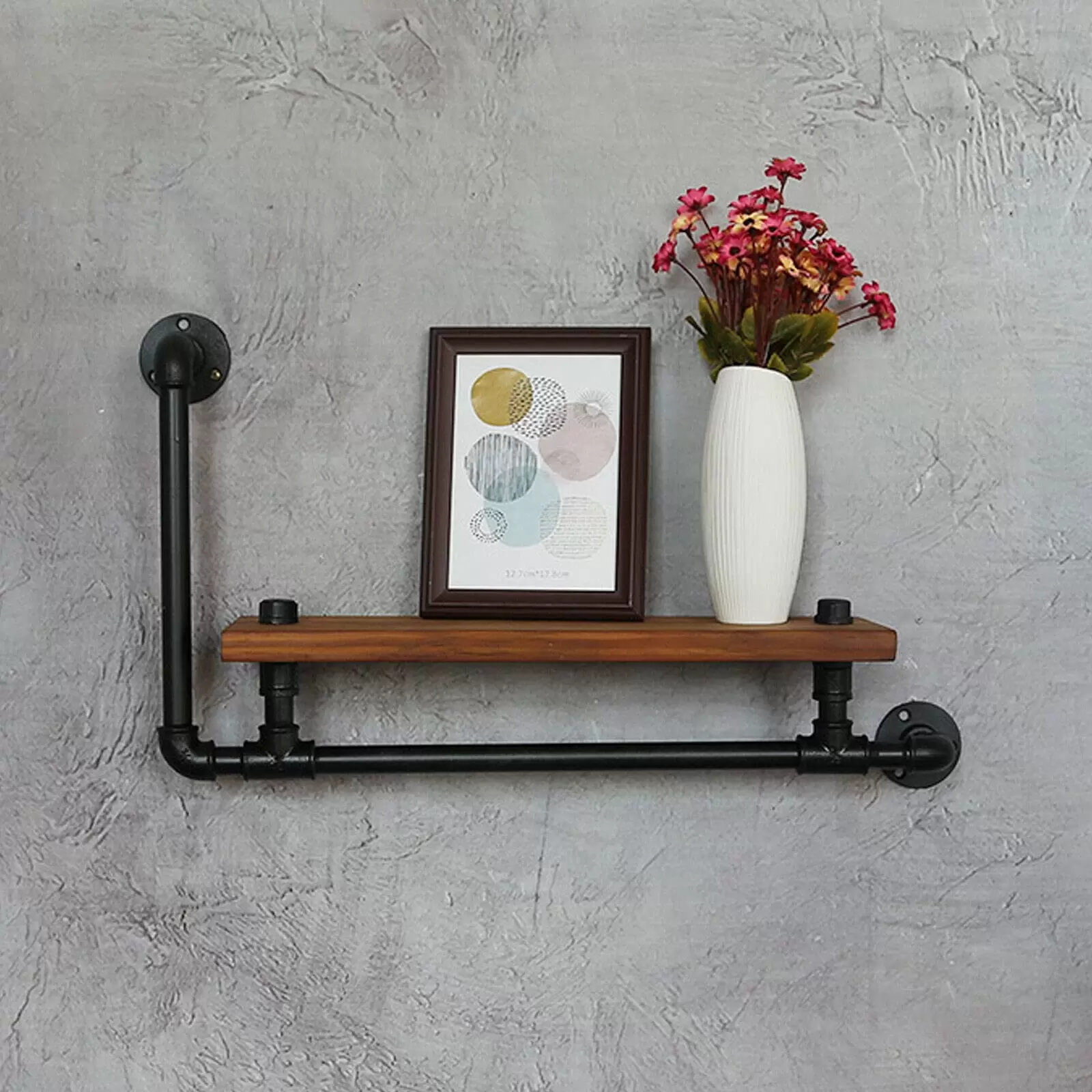 Wandregal Industrielle Wandhalterung Bücherregal Wall-Mounted Shelf für Schlafzimmer, Wohnzimmer