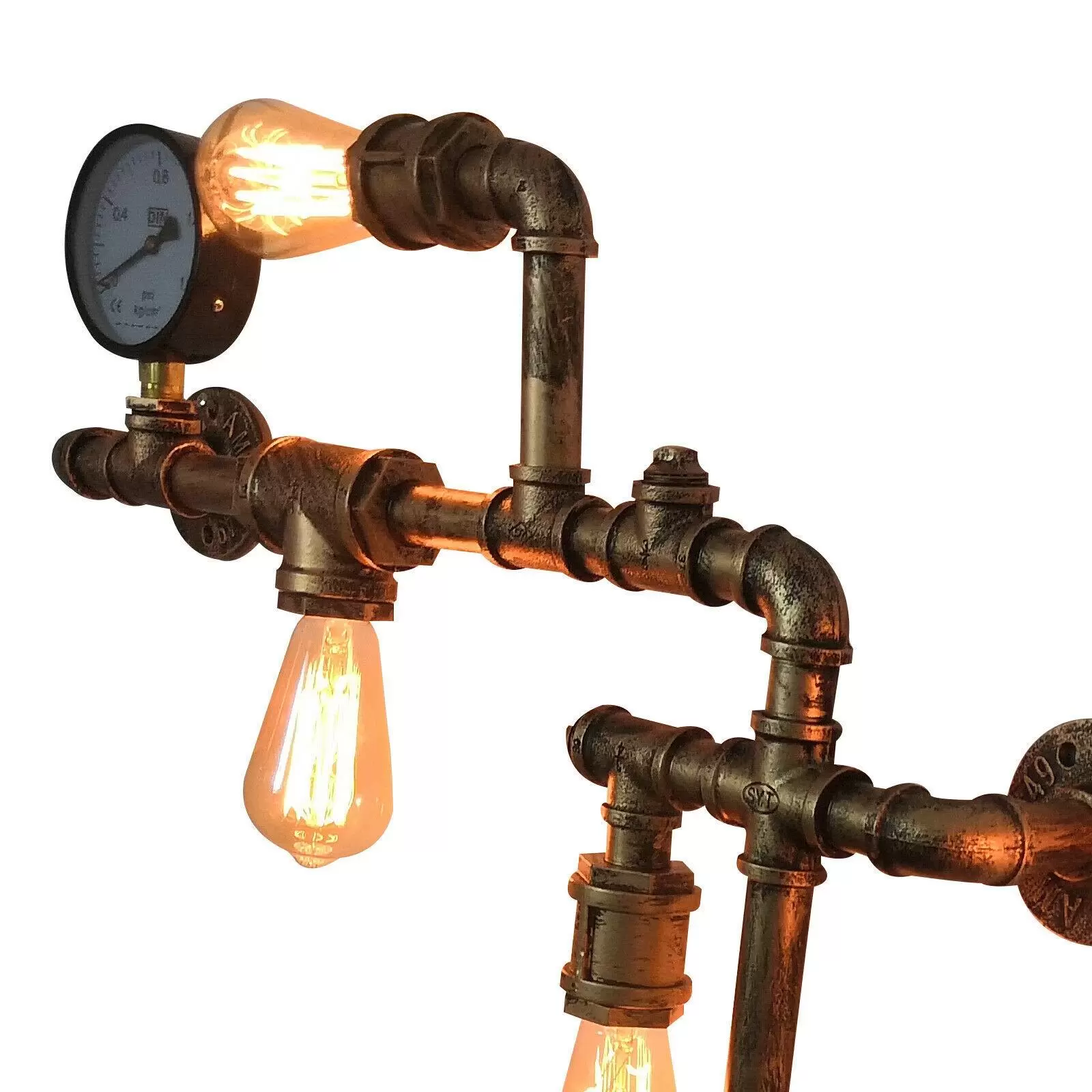 Wasserrohrform Metall Industrielle Kreative Wandleuchten 5 Glühbirnen Industrielampe Wand Lampe 220V