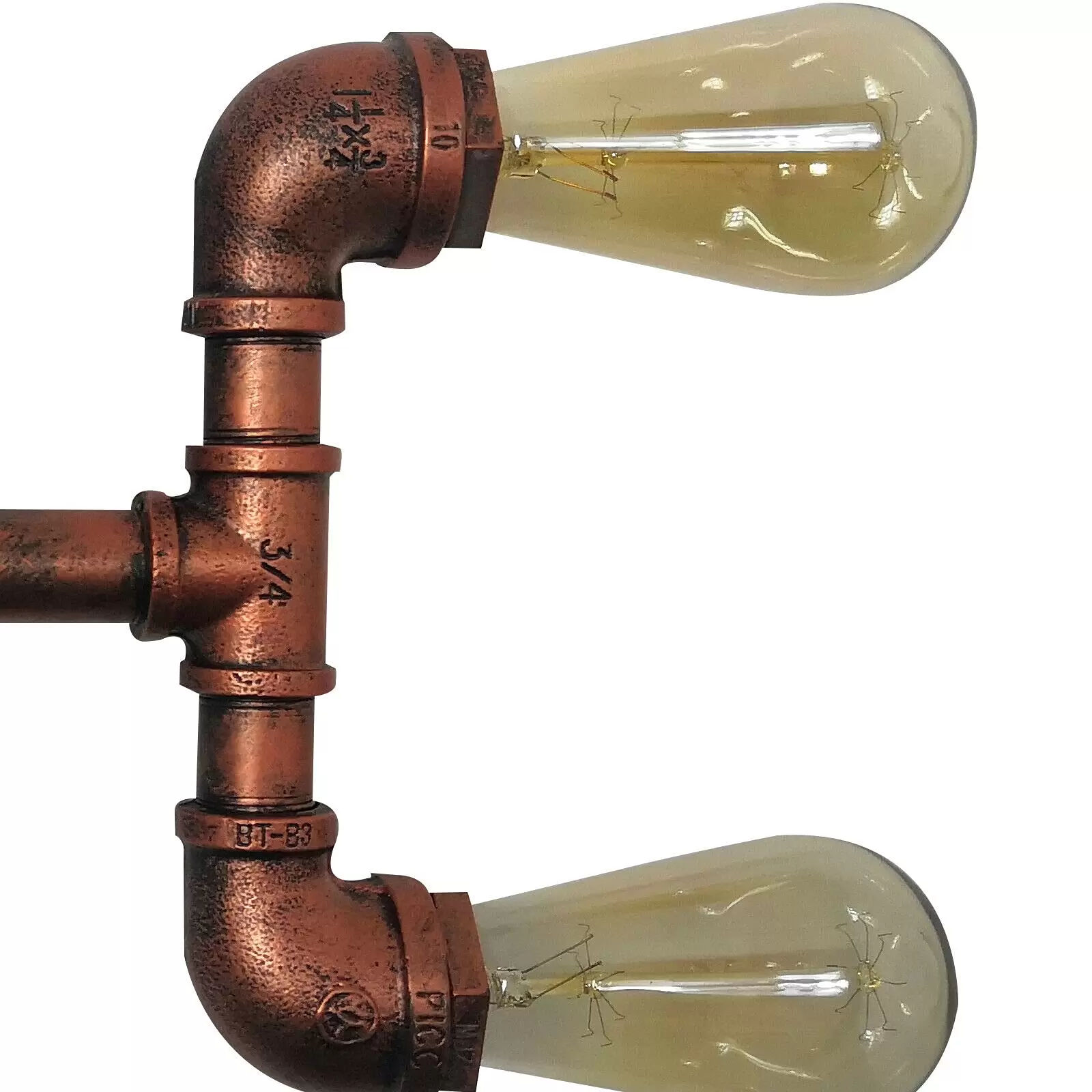 4 Kopf Antiquität Retro Rostig Wandleuchte Eisenrohr Wasserrohr Wandlampe 220V