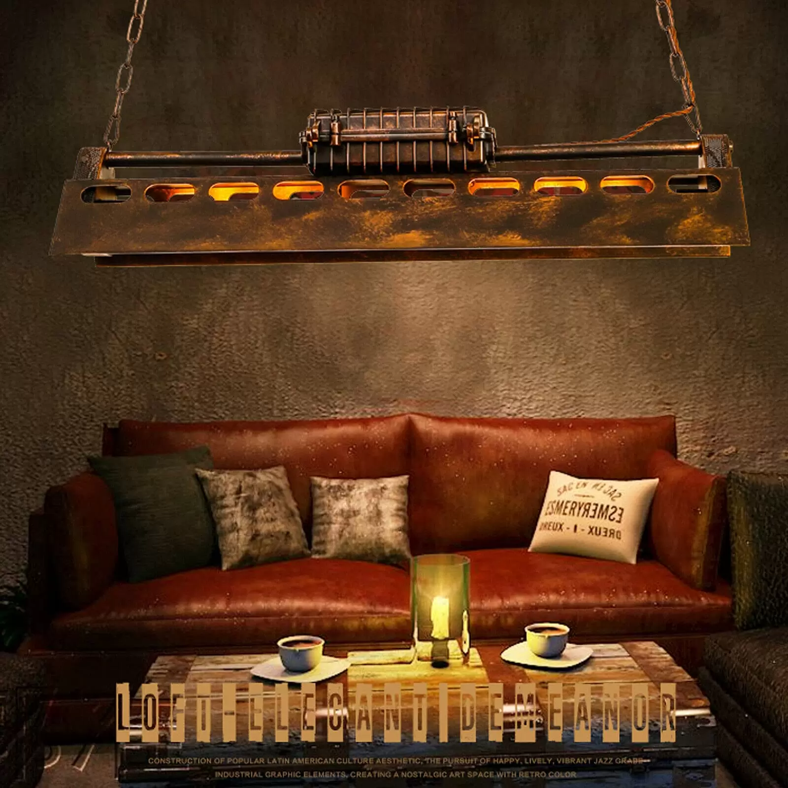 78CM LED Industrie Retro Kronleuchter Deckenlampe Eisen Hängelampe