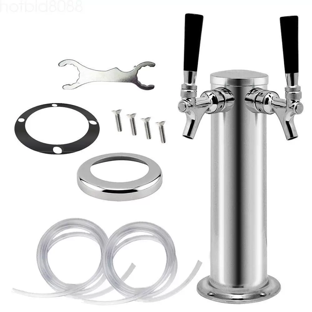 2 Hähne Edelstahl Biersäule Biertürme Getränkespender Bierturm mit 2 Zapfhahn Silber 2 Hähne Edelstahl Biersäule Biertürme Getränkespender Bierturm mit 2 Zapfhahn Silber