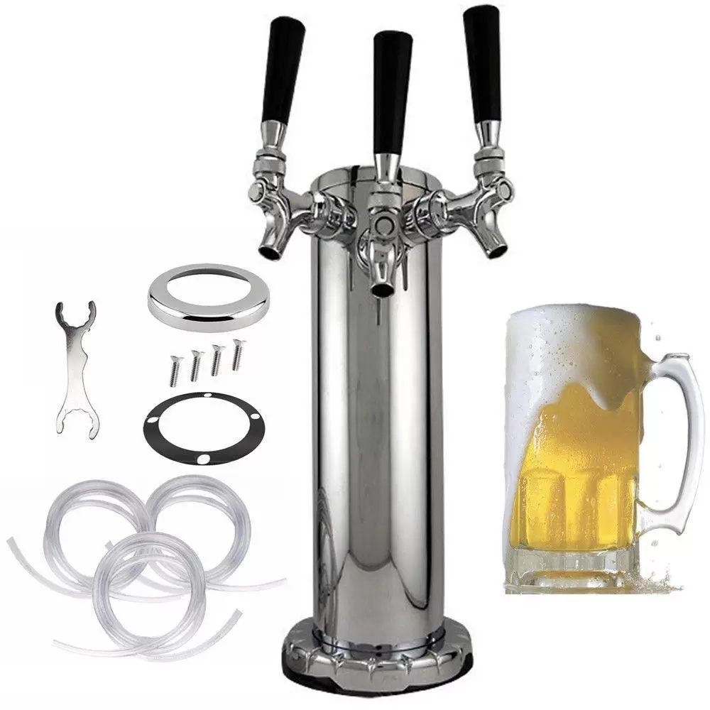 Edelstahl Bierturm Biersäule Bierzapfhahn Bierspender Bierzapfanlage Bierhahn-Kit für Bars Verstellbarer Getränkespender