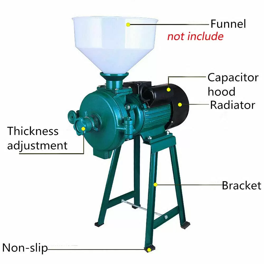 2200W Kommerzielle Elektrische Mühle mit Trichter Trockenfräsen Reismahlmaschine 2200W Kommerzielle Elektrische Mühle mit Trichter Trockenfräsen Reismahlmaschine
