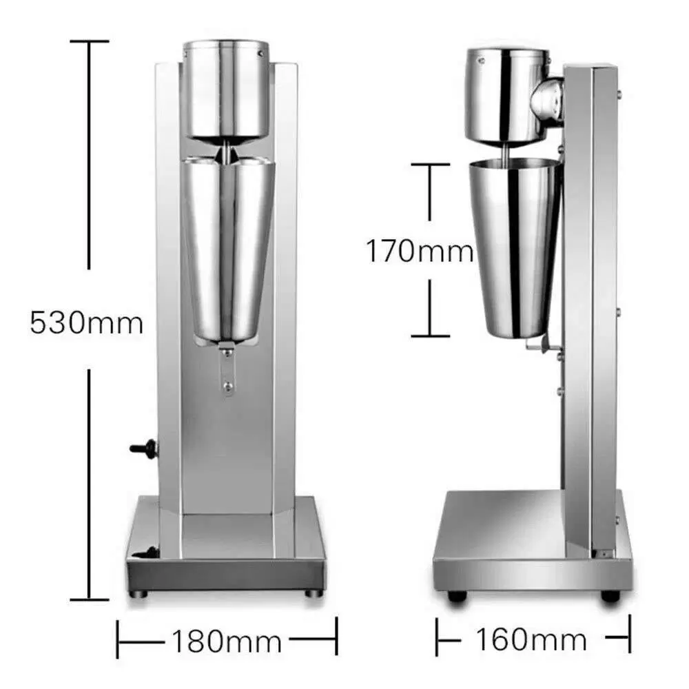 180W Commercial Milkshake Maker Machine Stainless Steel Frother Cup Smoothie 650m