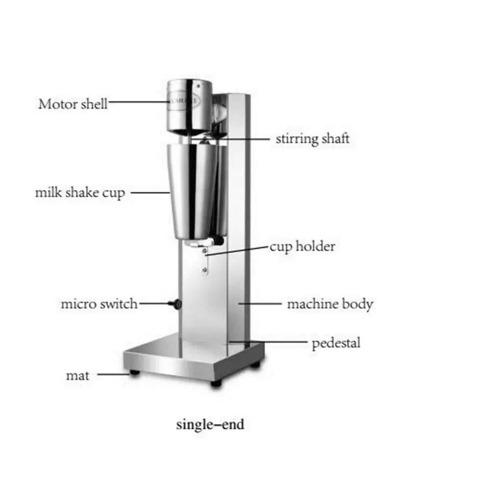 180W Commercial Milkshake Maker Machine Stainless Steel Frother Cup Smoothie 650m