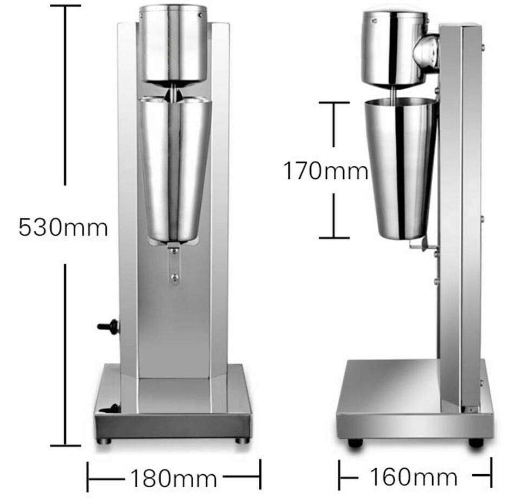 180W Commercial Milkshake Maker Machine Stainless Steel Frother Cup Smoothie 650m