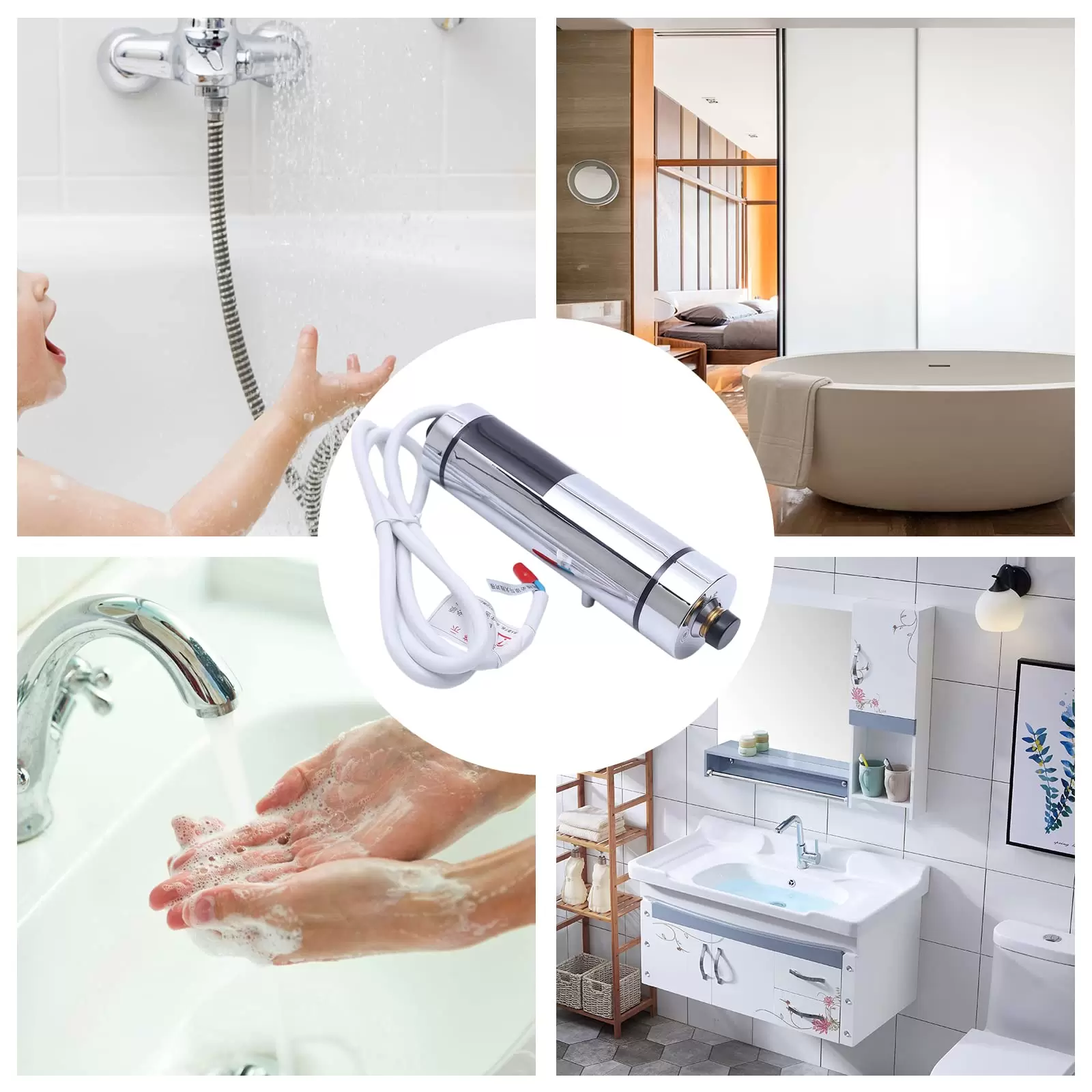 5500W elektrische Dauerheizung Dusche Instant-Warmwasserbereiter ohne Wassertank