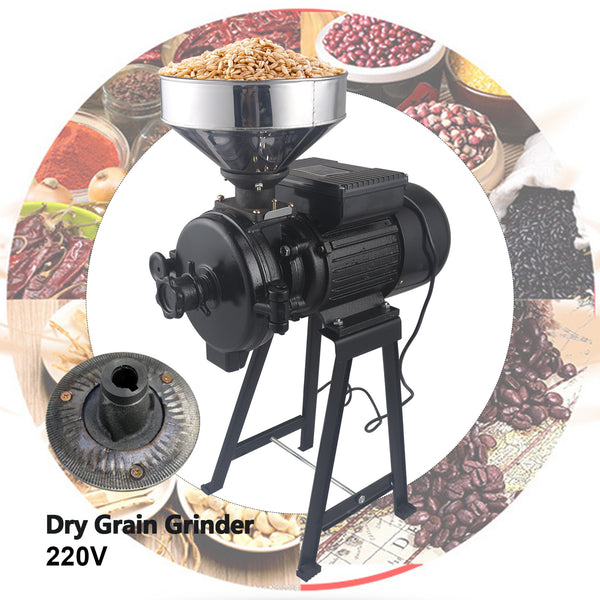 Getreidemühle Elektrisch  Trockenkorn Weizenmühle Schrotmühle Kaffeemühle, 1500W, 1400R / min, Stufenlos verstellbarer Mahlgrad