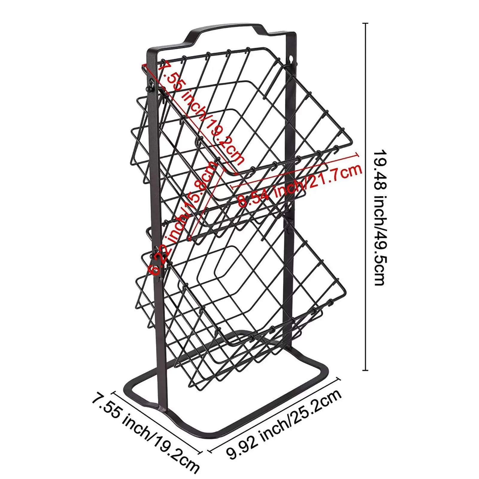 2 Hängen Körbe Obstkorb Metall Swinging Obst Gemüse Schale Korb Rack