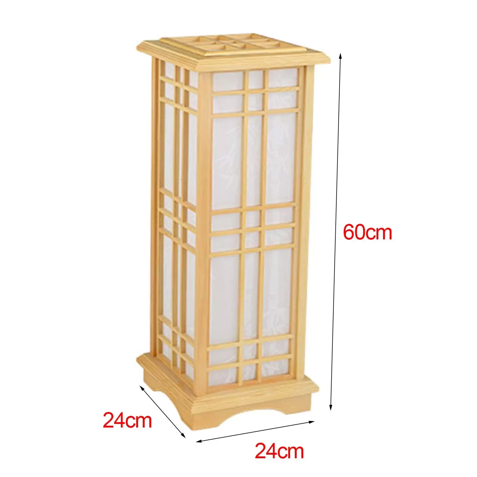 220 V Japanische Stehlampe Kiefer Tischlampe mit Lampenrahmen aus Holz und Lampenschirm aus Schaffellimitat Nachttischlampe