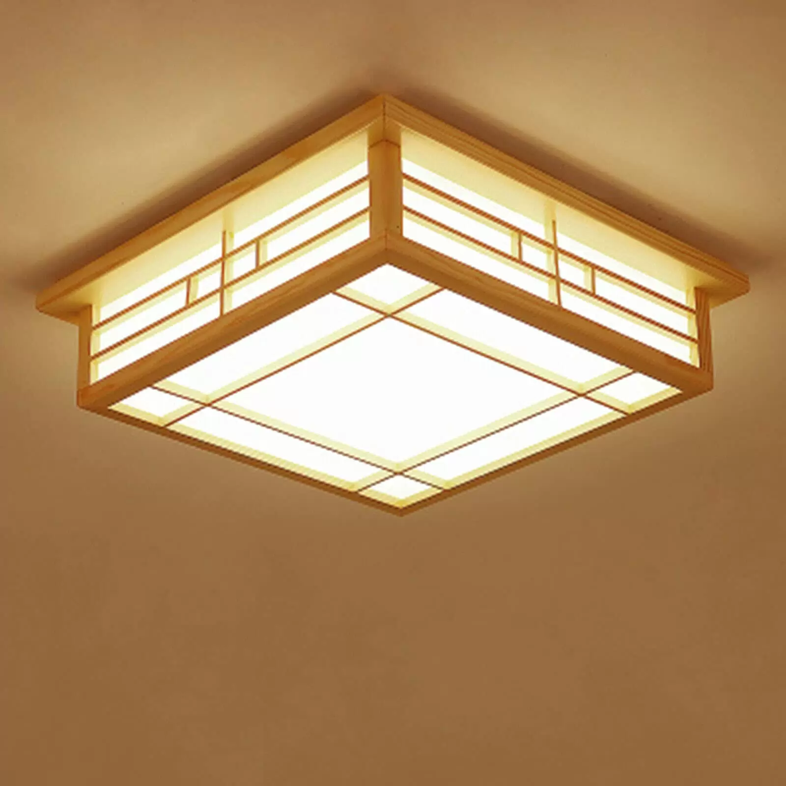 LED Deckenleuchte Licht Holz Kronleuchter Deckenlampe Beleuchtung Schlafzimmer Tool 220V