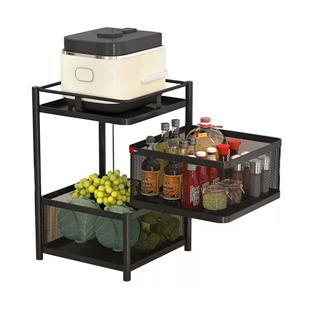 Schrankkörbe 2 Tier Ziehen Sie Art Rotation Organizer Schublade