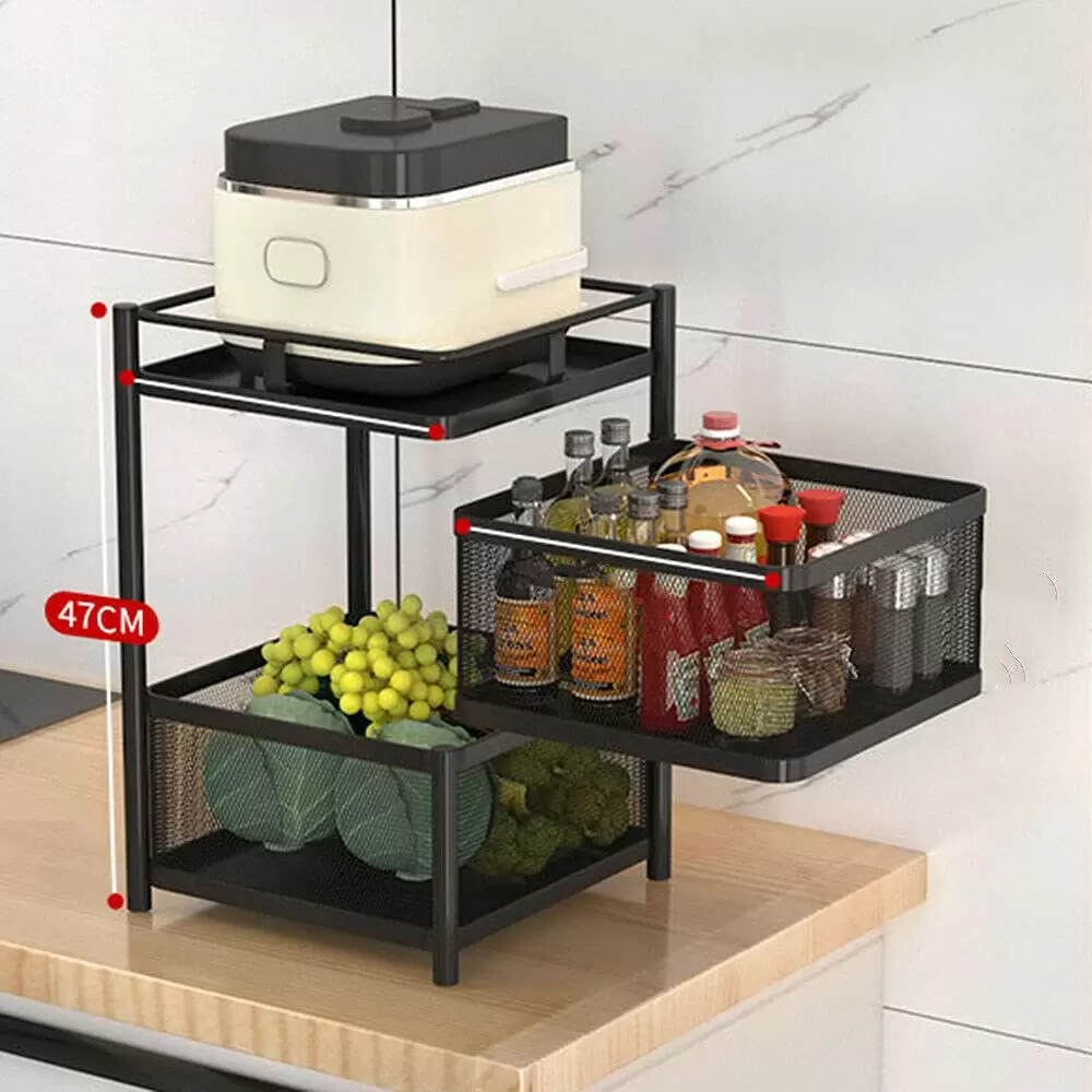 Schrankkörbe 2 Tier Ziehen Sie Art Rotation Organizer Schublade