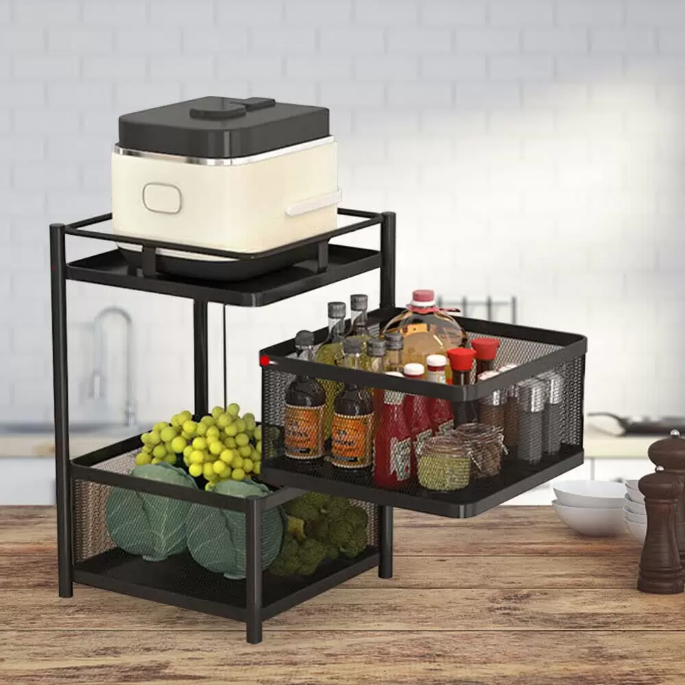 Schrankkörbe 2 Tier Ziehen Sie Art Rotation Organizer Schublade