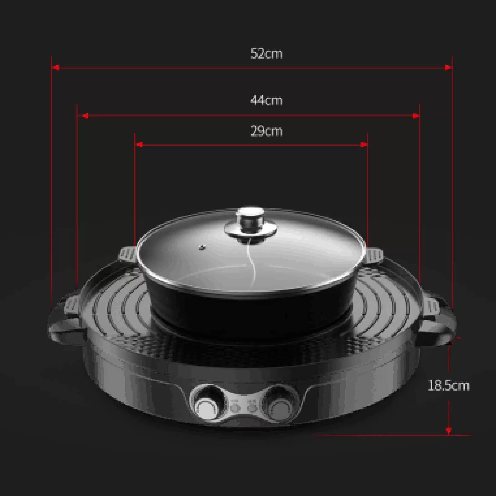 2 IN1 2200W Elektrische Hot Pots Elektro Grillpfanne Doppelte Trennung Multifunktion 2 IN1 2200W Elektrische Hot Pots Elektro Grillpfanne Doppelte Trennung Multifunktion