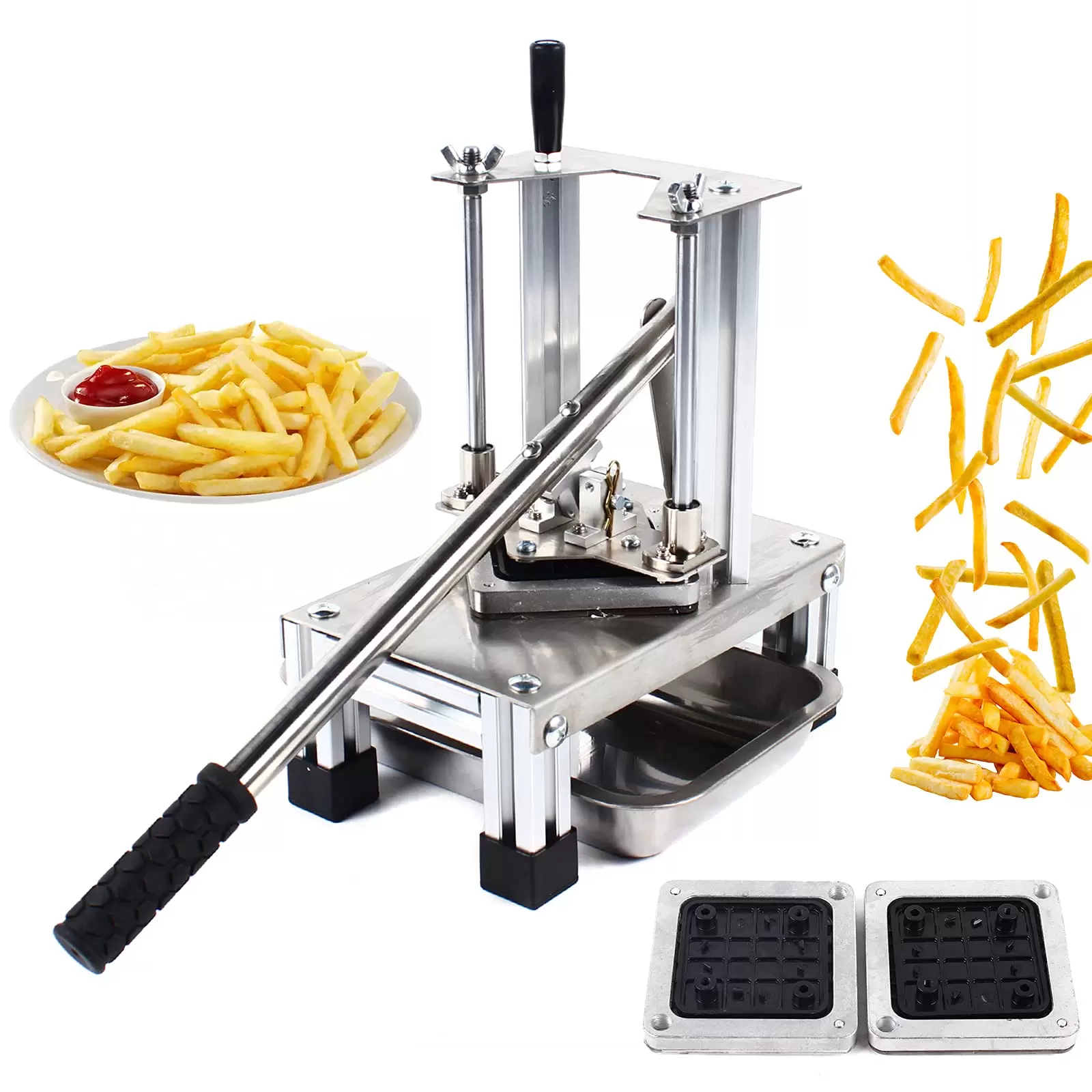 Kartoffelschneider Pommesschneider Edelstahl Pommes Frites Schneider Frites Schneidemaschine Vertikalen Kartoffelchips