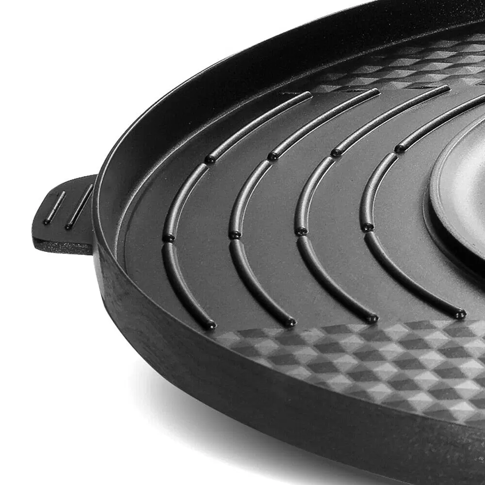2in1 Elektrische Hot Pots+Grillpfanne Multifunktions Grillplatte Heißen Topf Antihaft Mandarinente Topf