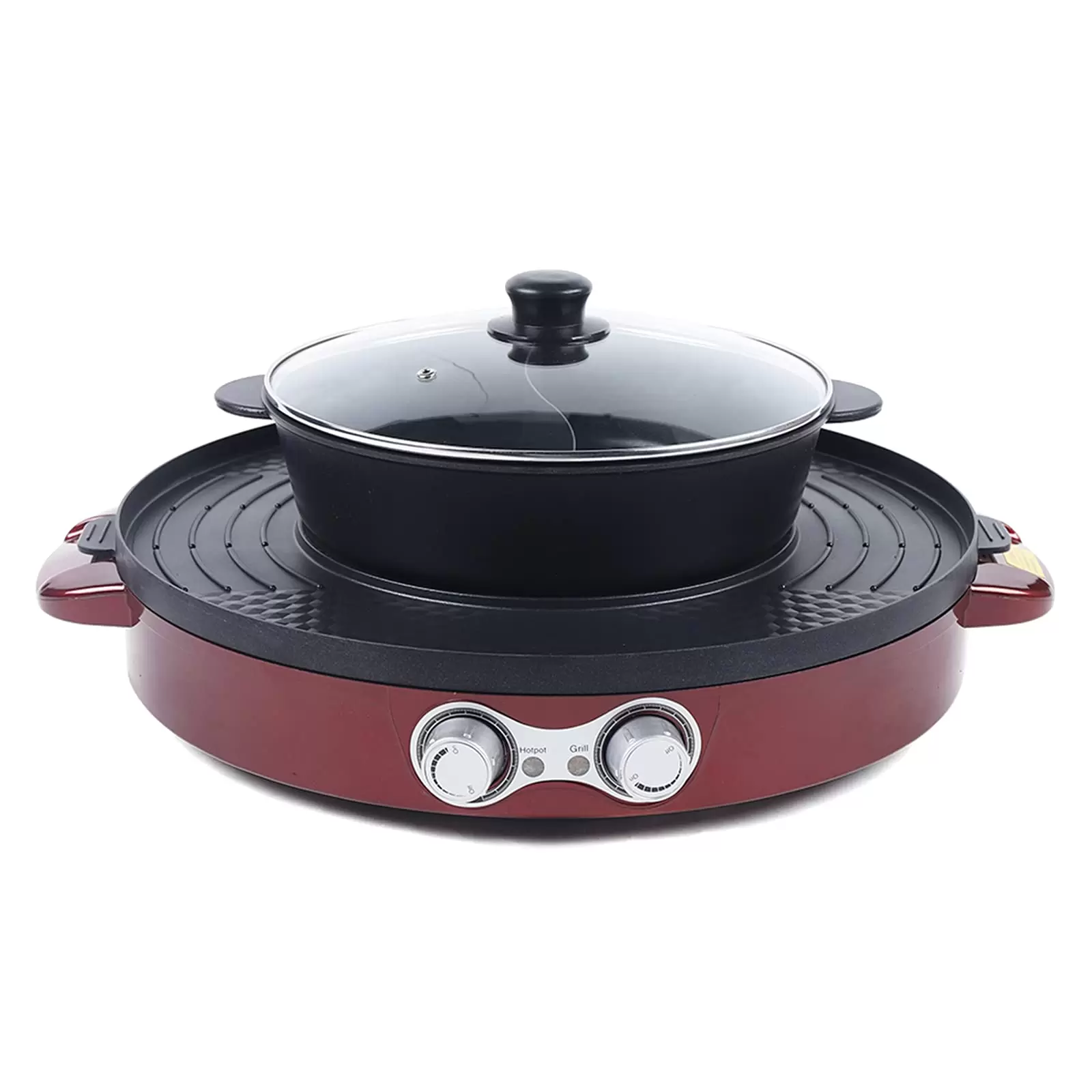 2 in 1 Elektrische Hot Pot 2200W tragbarer elektrischer Hot Pot Grill stufenloser Einstellknopf