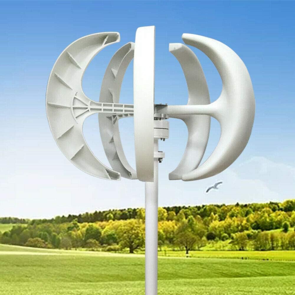 600W 12V Wind Turbine Generator Laterne Vertikale Wind Generator 5 Klingen Weiß