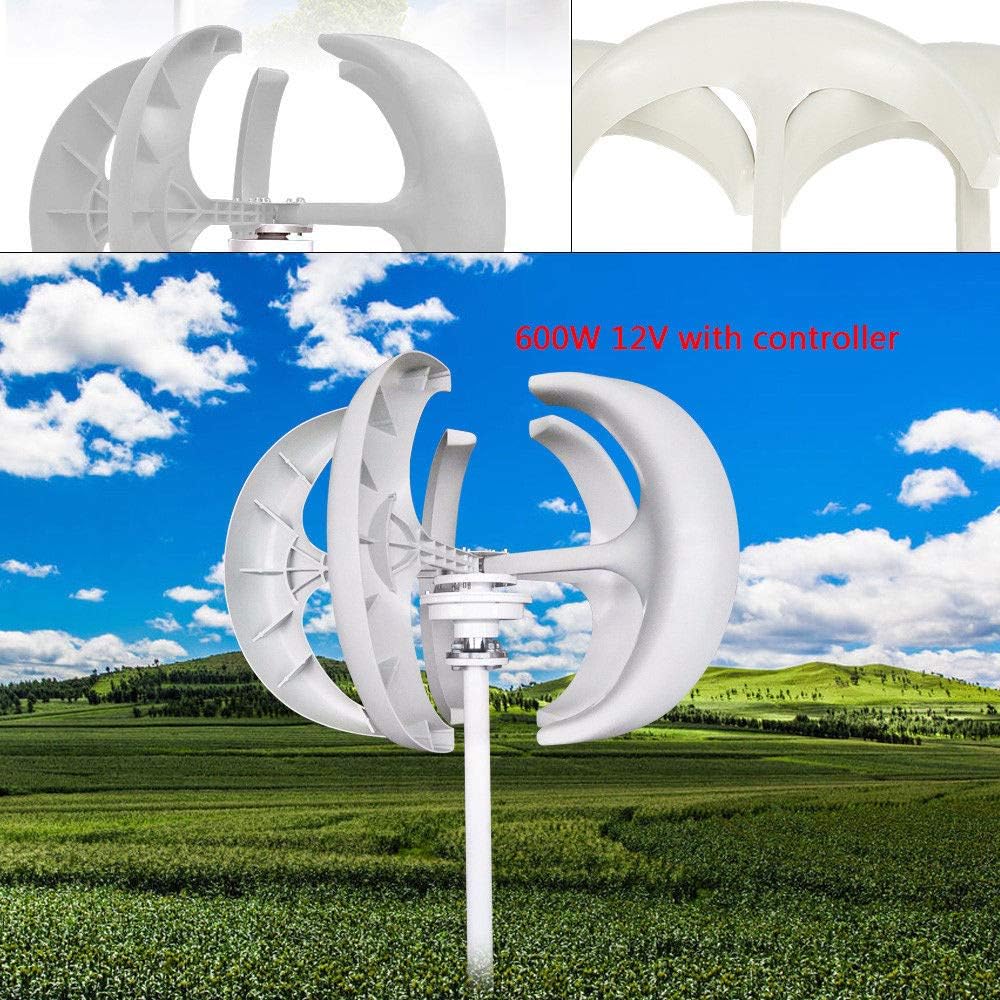 600W 12V Wind Turbine Generator Laterne Vertikale Wind Generator 5 Klingen Weiß 600W 12V Wind Turbine Generator Laterne Vertikale Wind Generator 5 Klingen Weiß