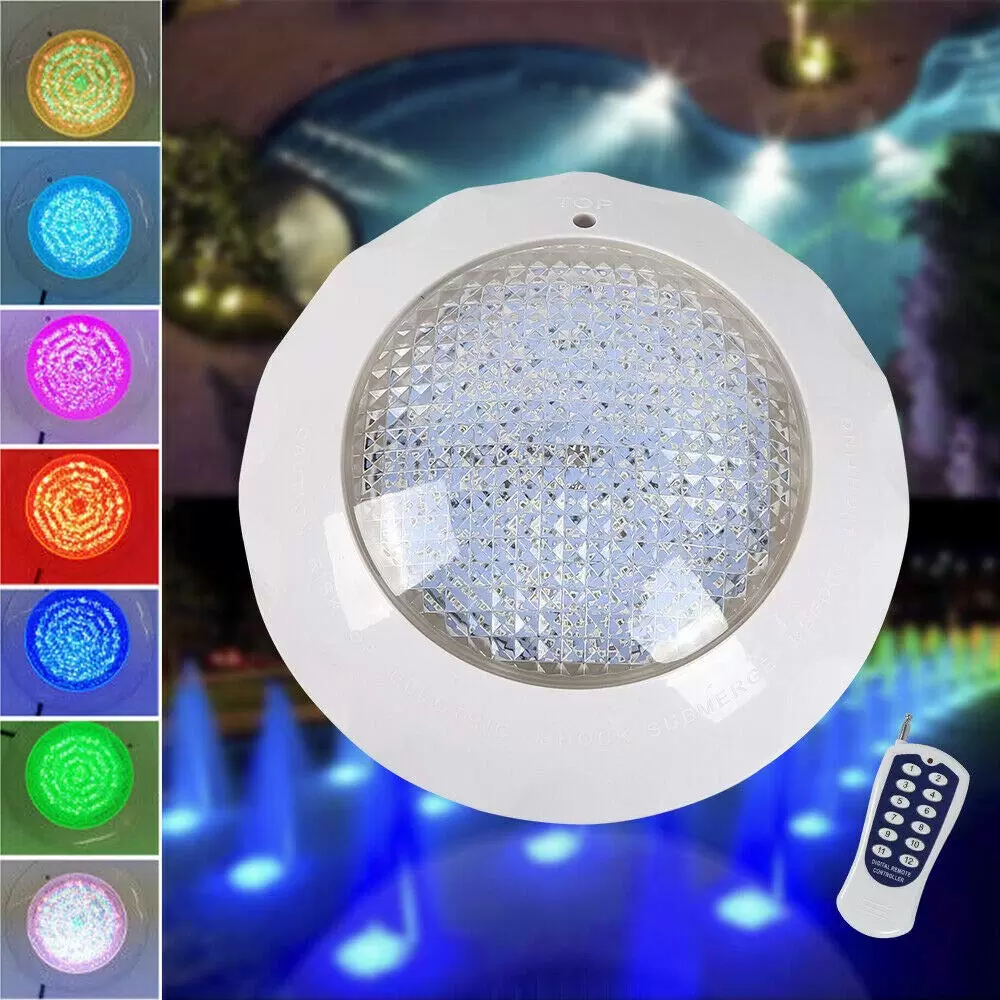 45W Schwimmbad Unterwasser Scheinwerfer Poollicht Poollampe 7 Farben 460LED IP68