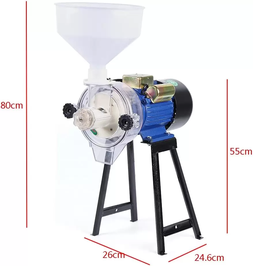 Elektrische Nassmahlmaschine Getreidemühle mit Trichter Malzmühle Korn Schleifer Eisenverzinktem 1400 U / min
