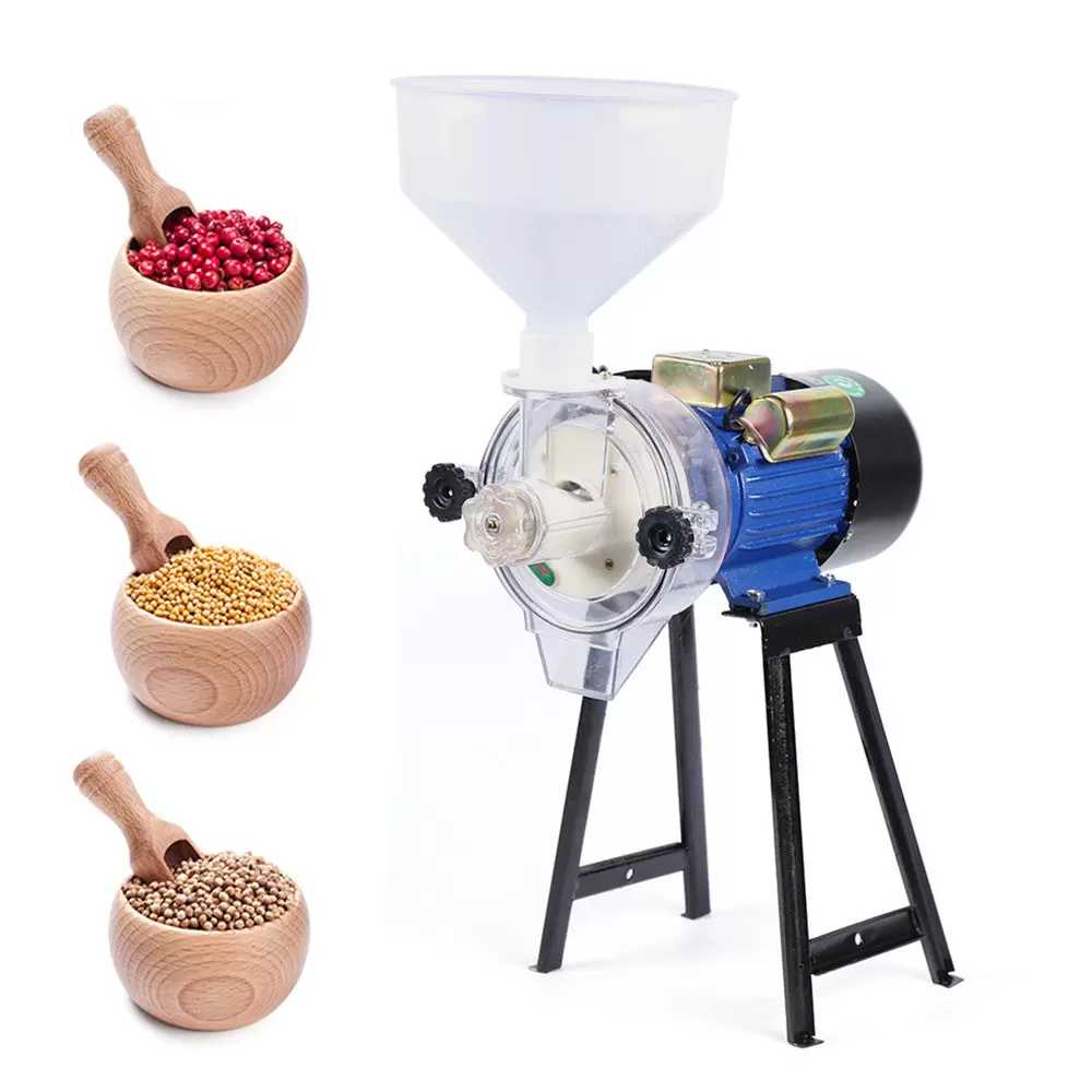 Elektrische Nassmahlmaschine Getreidemühle mit Trichter Malzmühle Korn Schleifer Eisenverzinktem 1400 U / min