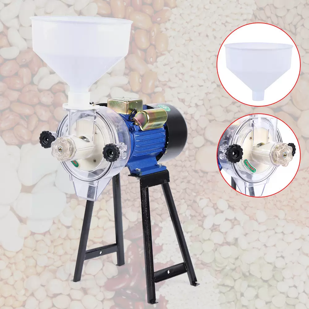 Elektrische Nassmahlmaschine Getreidemühle mit Trichter Malzmühle Korn Schleifer Eisenverzinktem 1400 U / min