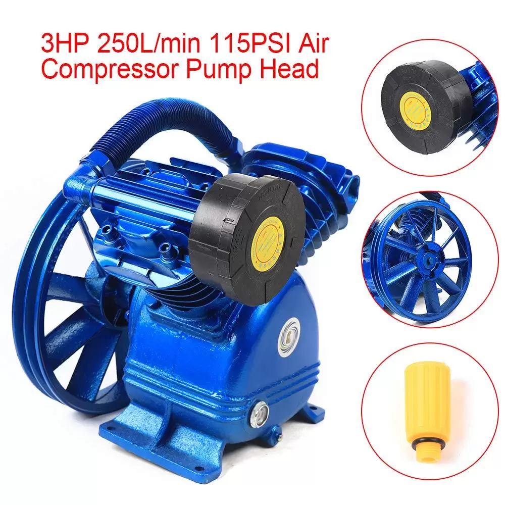 CNCEST 115PSI V-Type Twin Cylinder Air Compressor Pump Head Single Stage