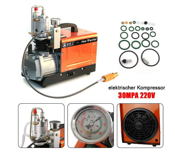 1600W 4500Psi 300Bar 30Mpa Elektrische Hochdruckluftpumpe Luftkompressor Pumpe Satz Luft Kompressor 