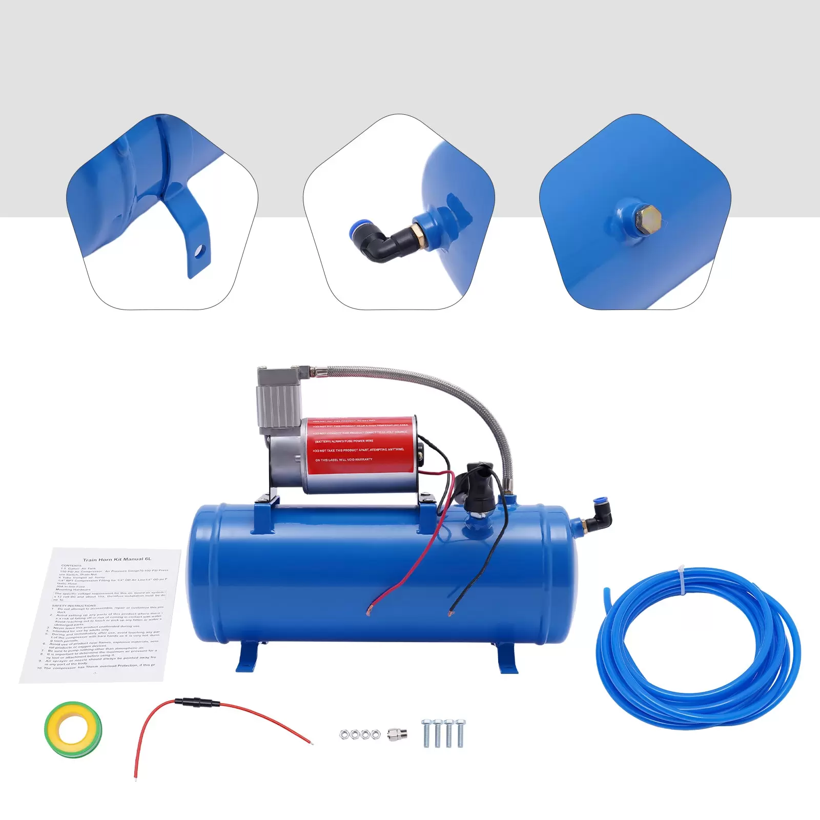 Mobile Kompressoren Air Horn Kit 6L mit 150 PSI 12v Luft Kompressor Horn modifizierte Luftpumpe