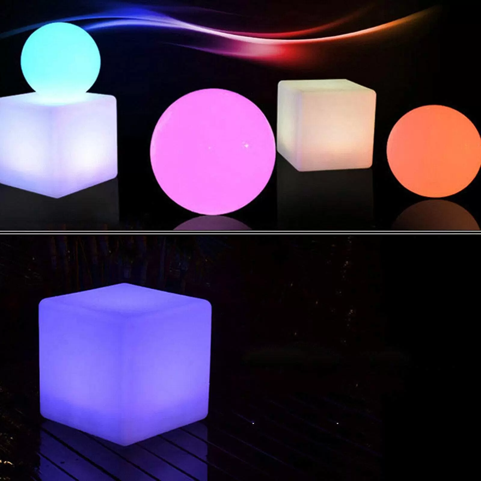 CNCEST LED Leuchtwürfel RGB Farbwechsel Garten Leuchte 16 RGB einstellbare Lichtfarben Dekoration Beleuchtung CNCEST LED Leuchtwürfel RGB Farbwechsel Garten Leuchte 16 RGB einstellbare Lichtfarben Dekoration Beleuchtung