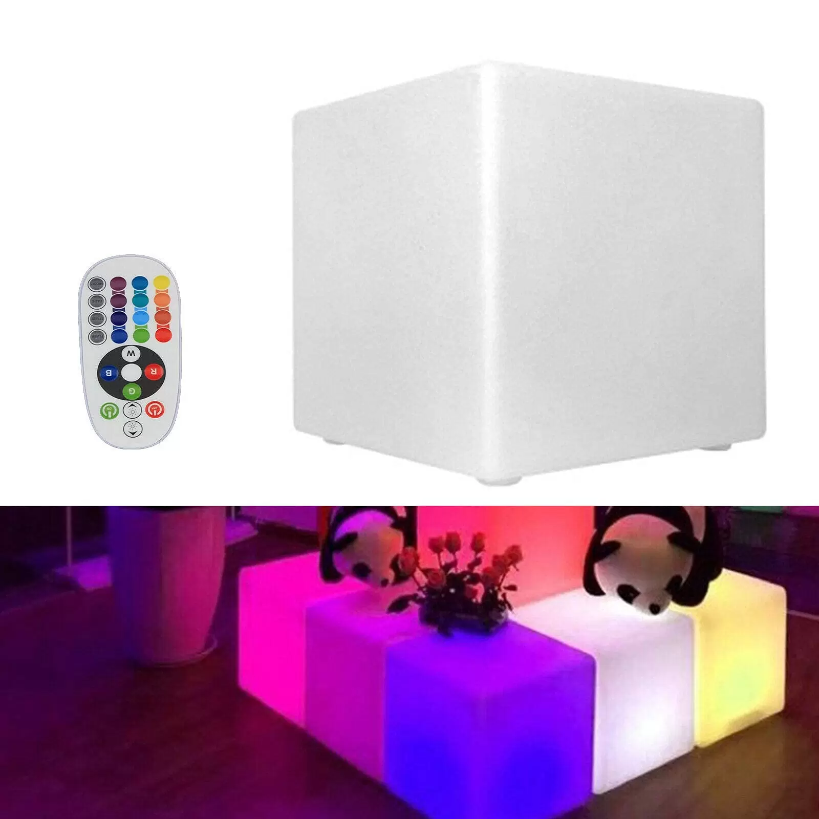 CNCEST LED Leuchtwürfel RGB Farbwechsel Garten Leuchte 16 RGB einstellbare Lichtfarben Dekoration Beleuchtung CNCEST LED Leuchtwürfel RGB Farbwechsel Garten Leuchte 16 RGB einstellbare Lichtfarben Dekoration Beleuchtung