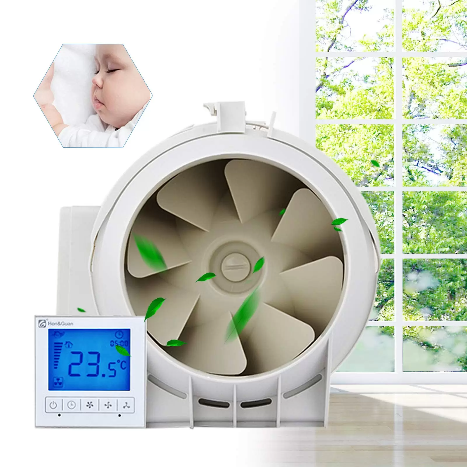 220V Kreisförmiger Abluftventilator Rohrventilator Badlüfter