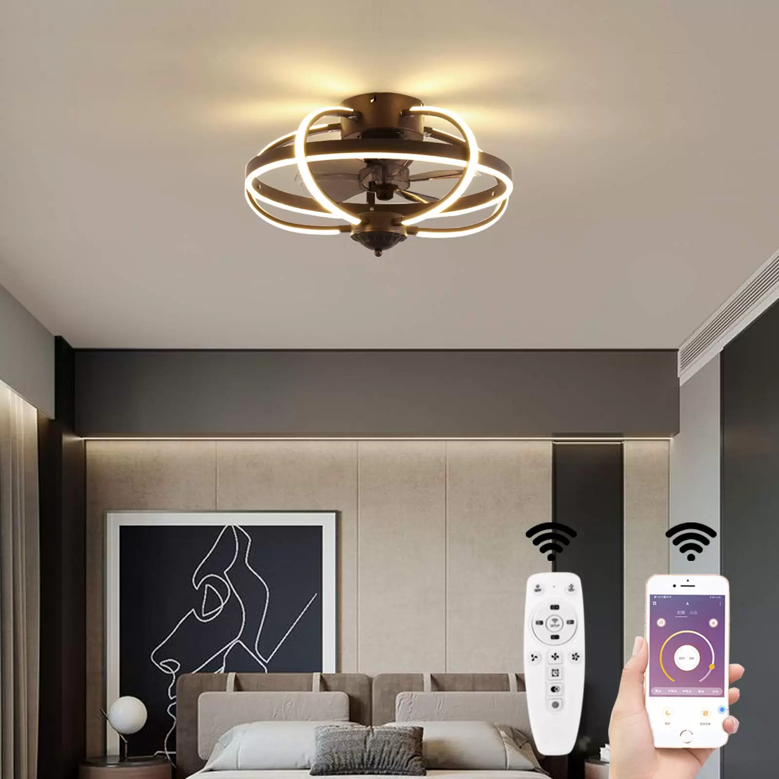 220V Deckenventilator Licht Wohnzimmer Esszimmer Lampe