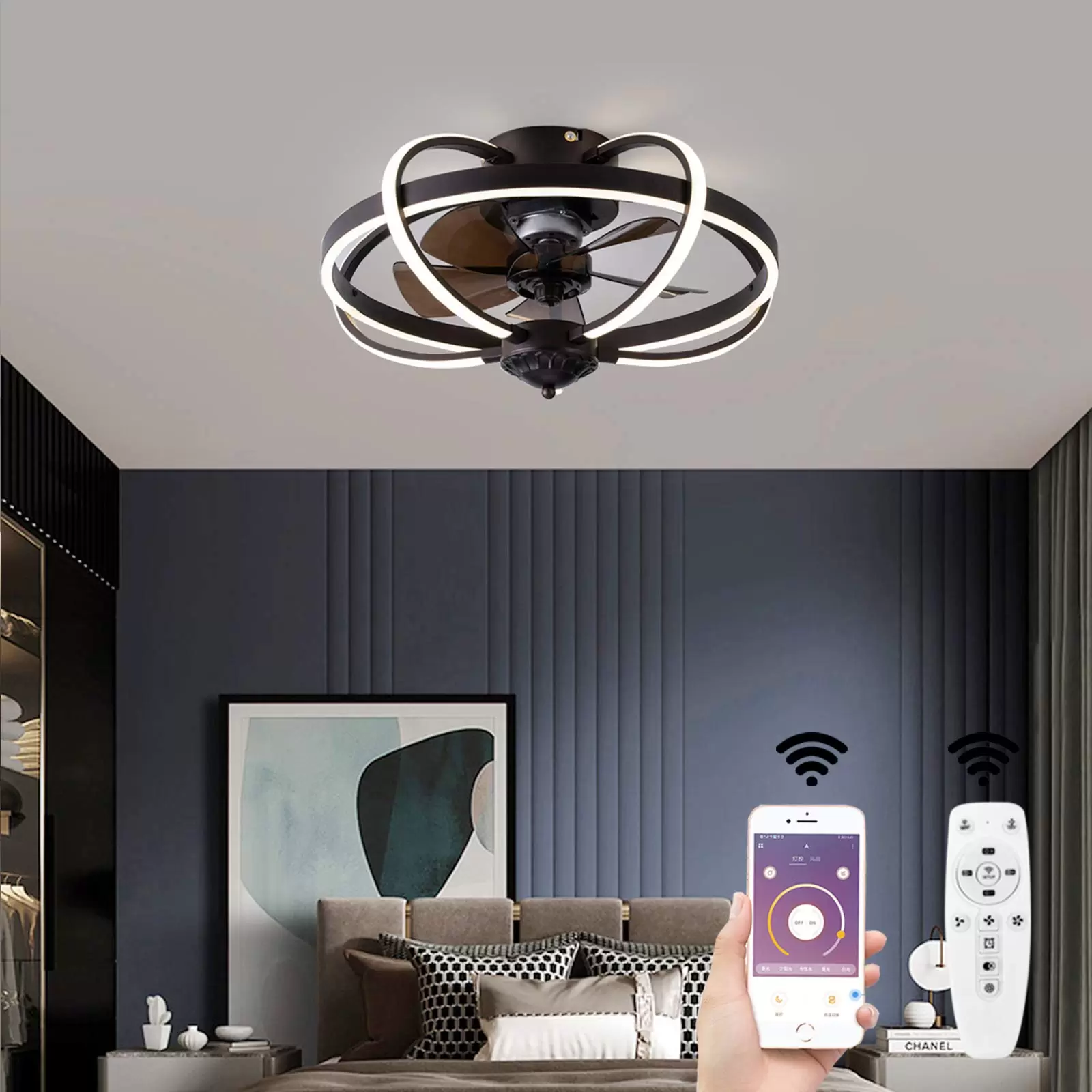 220V Deckenventilator Licht Wohnzimmer Esszimmer Lampe