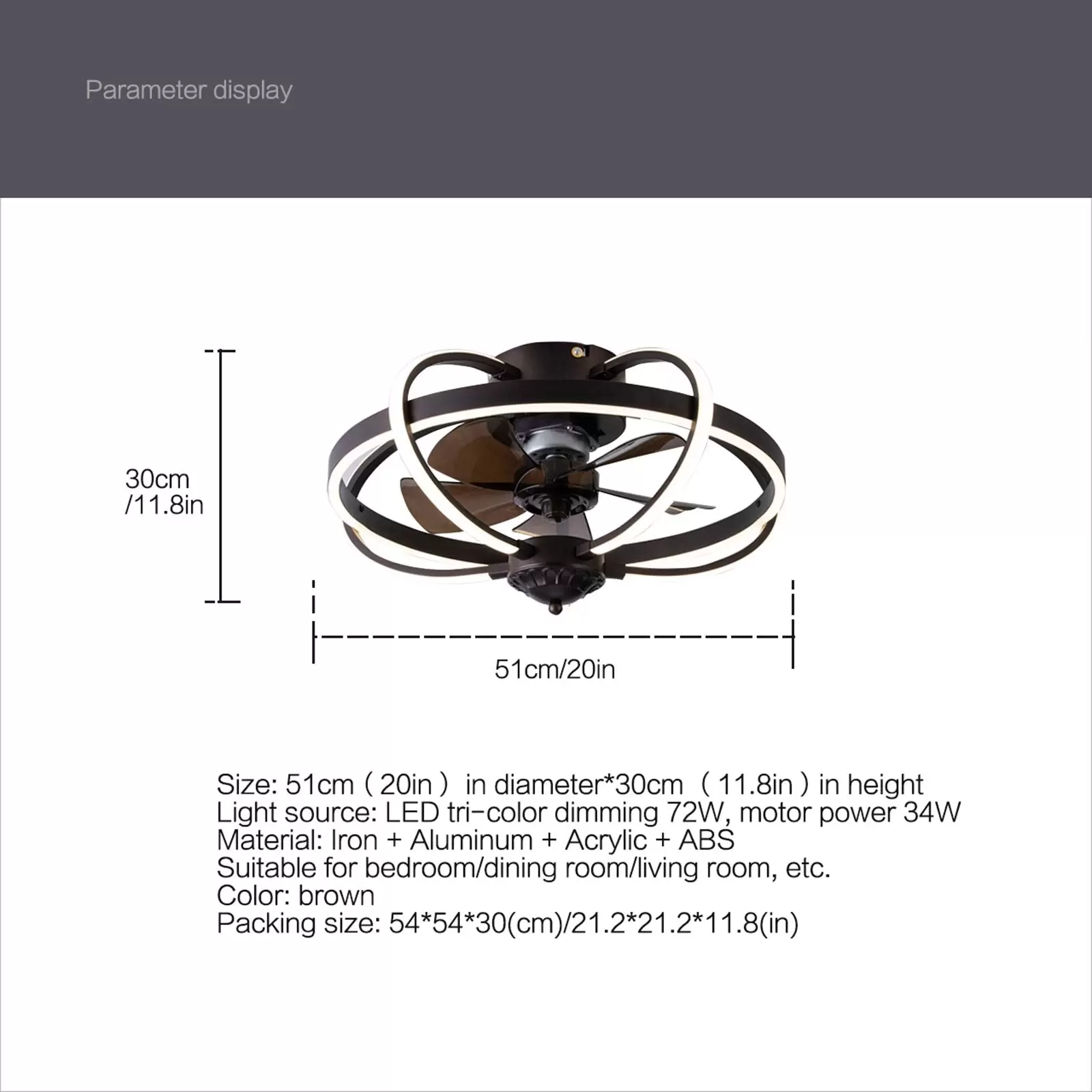 220V Deckenventilator Licht Wohnzimmer Esszimmer Lampe