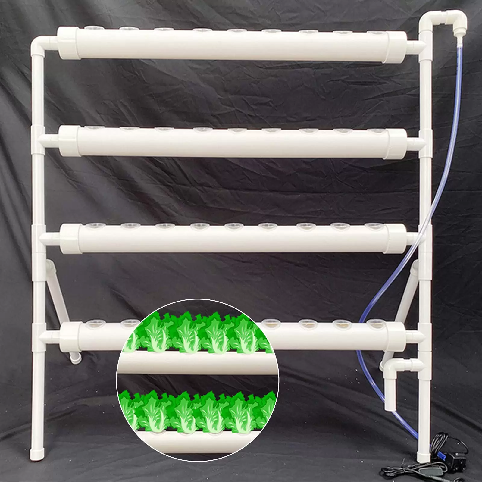 Hydroponisches System 36 Standorte 4 Rohre 36 Loch Hydroponic Site Grow Kit 32mm Hydroponic
