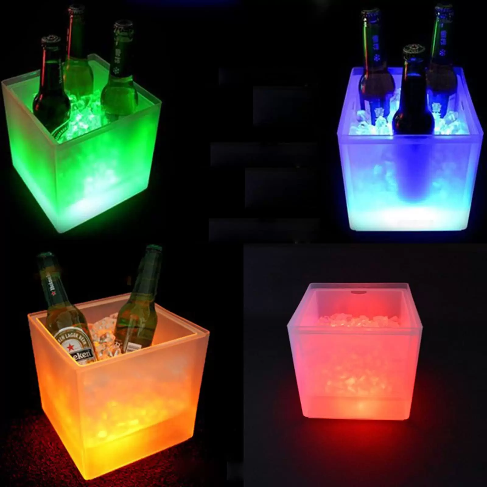 LED Eiskübel 16 Farbwechsel Sektkühler Getränkekühler Champagner Kühler