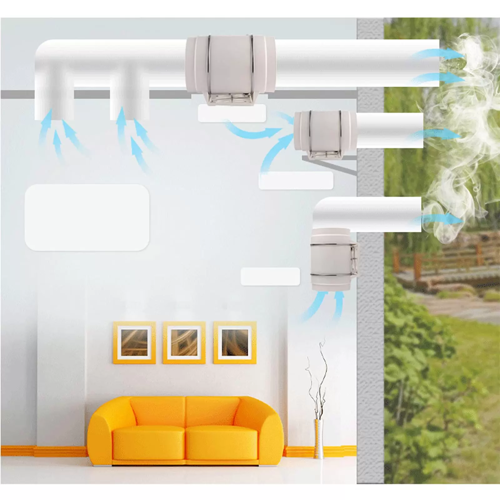 200 mm Ablüfter Rohrventilator mit Kugellager Ventilator Lüfter Vents,Rohrlüfter 900 m³/h 2600 U/min