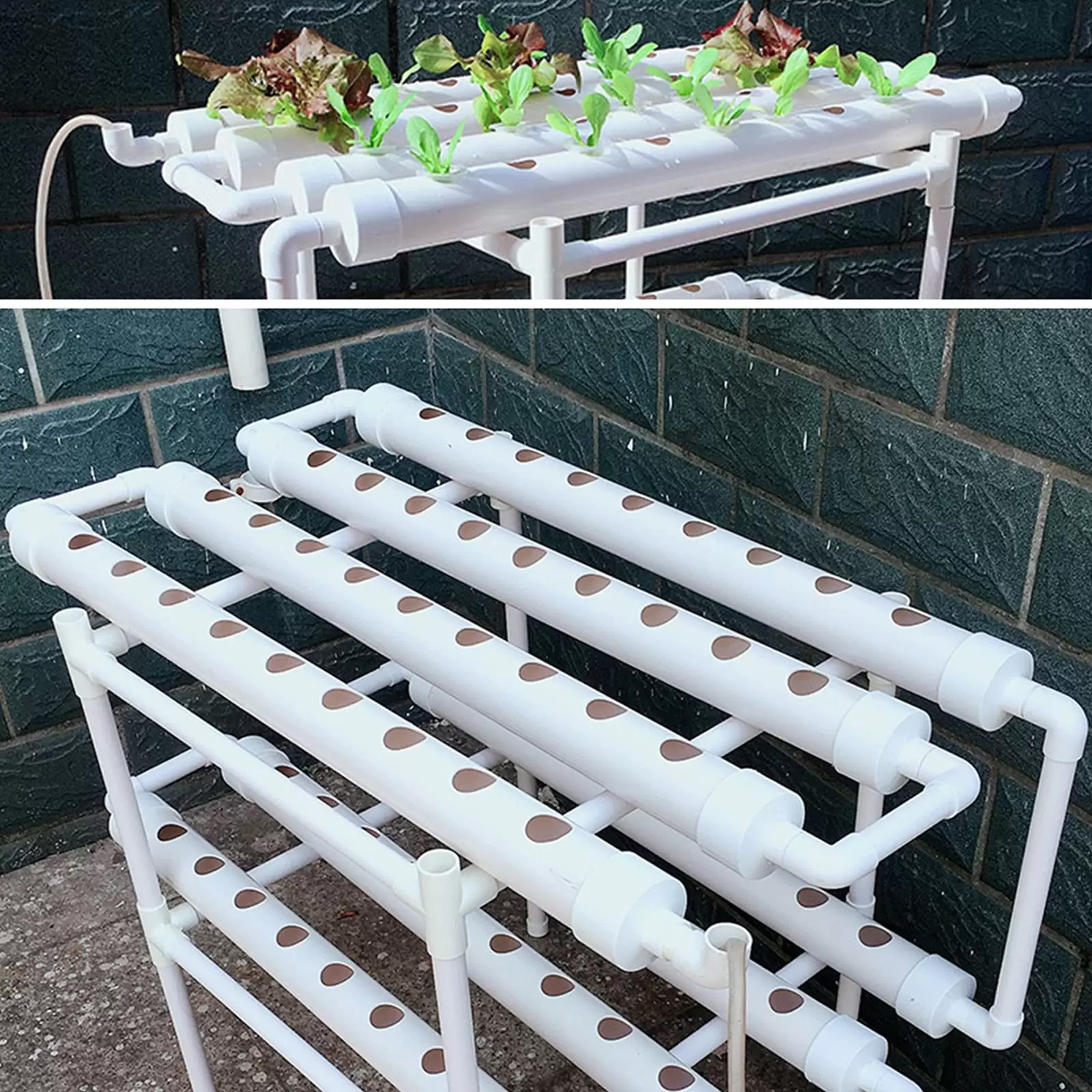 2 Schicht Hydroponische Anzuchtsets Hydroponisches PVC-Rohr Growkit mit Wasserpumpe 2 Schicht Hydroponische Anzuchtsets Hydroponisches PVC-Rohr Growkit mit Wasserpumpe