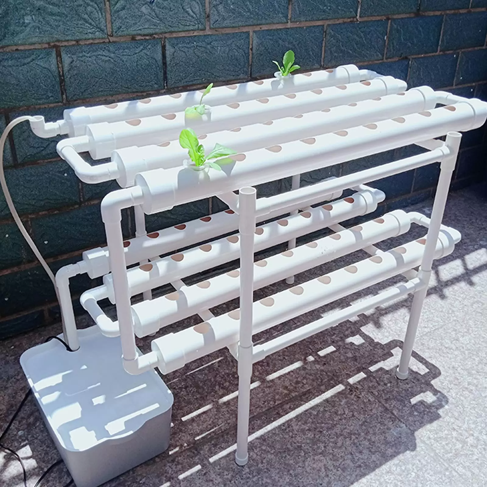 2 Schicht Hydroponische Anzuchtsets Hydroponisches PVC-Rohr Growkit mit Wasserpumpe 2 Schicht Hydroponische Anzuchtsets Hydroponisches PVC-Rohr Growkit mit Wasserpumpe