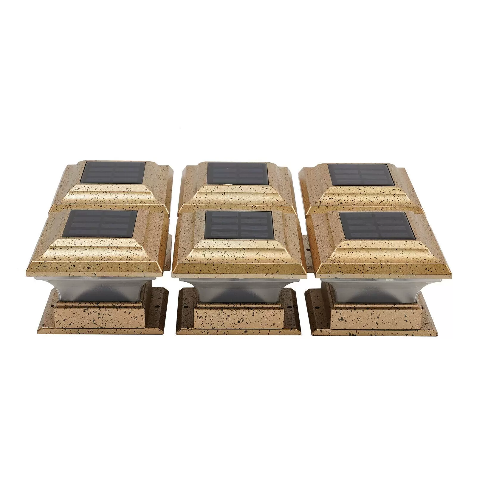 6x Solar Zaunpfosten Kappe LED Licht Außenleuchte Garten Beleuchtung Licht