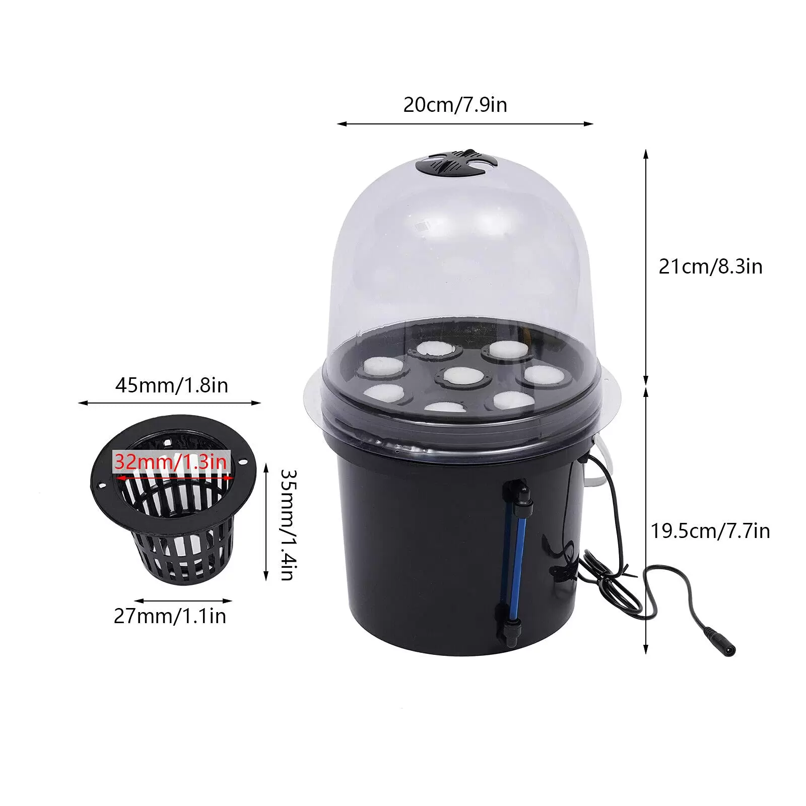 8 Löcher Anzuchtkasten 5L Mini Hydroponics Setzling Ausrüstung aus PP Nebelsetzlingsbox 8 Löcher Anzuchtkasten 5L Mini Hydroponics Setzling Ausrüstung aus PP Nebelsetzlingsbox