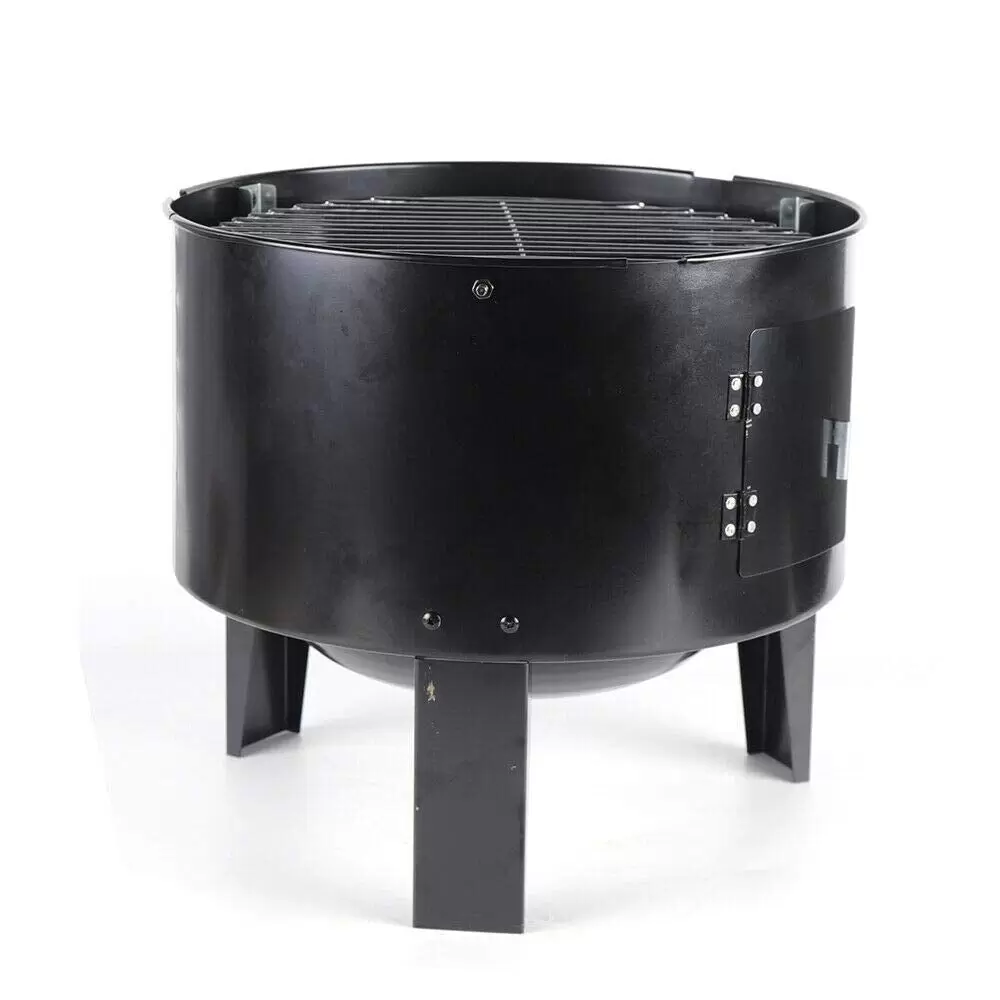 Multifunktionaler Räuchergrill 3in1 Geräucherter Grill Doppelschicht BBQ Holzkohlegrill w/Thermometer