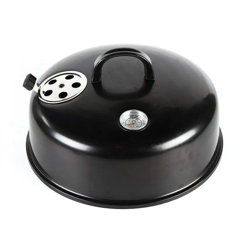 Multifunktionaler Räuchergrill 3in1 Geräucherter Grill Doppelschicht BBQ Holzkohlegrill w/Thermometer