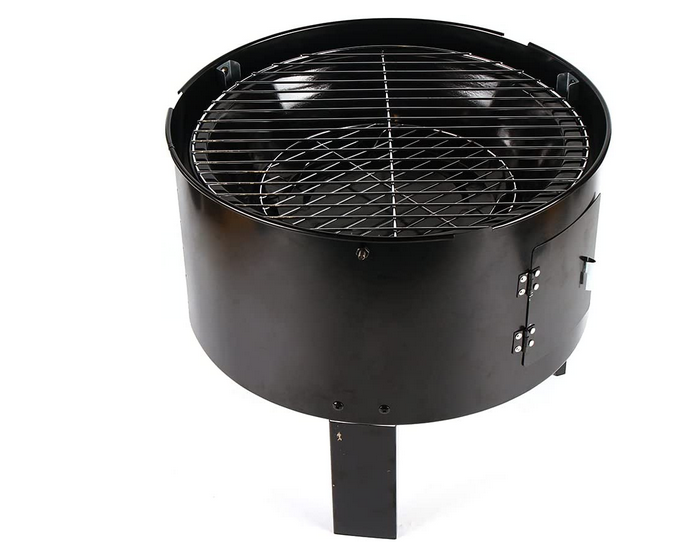 Multifunktionaler Räuchergrill 3in1 Geräucherter Grill Doppelschicht BBQ Holzkohlegrill w/Thermometer