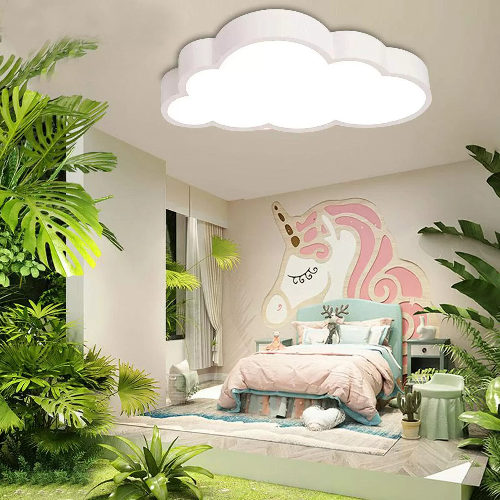 LED Deckenleuchte Kinderzimmer Schlafzimmer Wolkenform Deckenlampe 36W 15㎡-30㎡