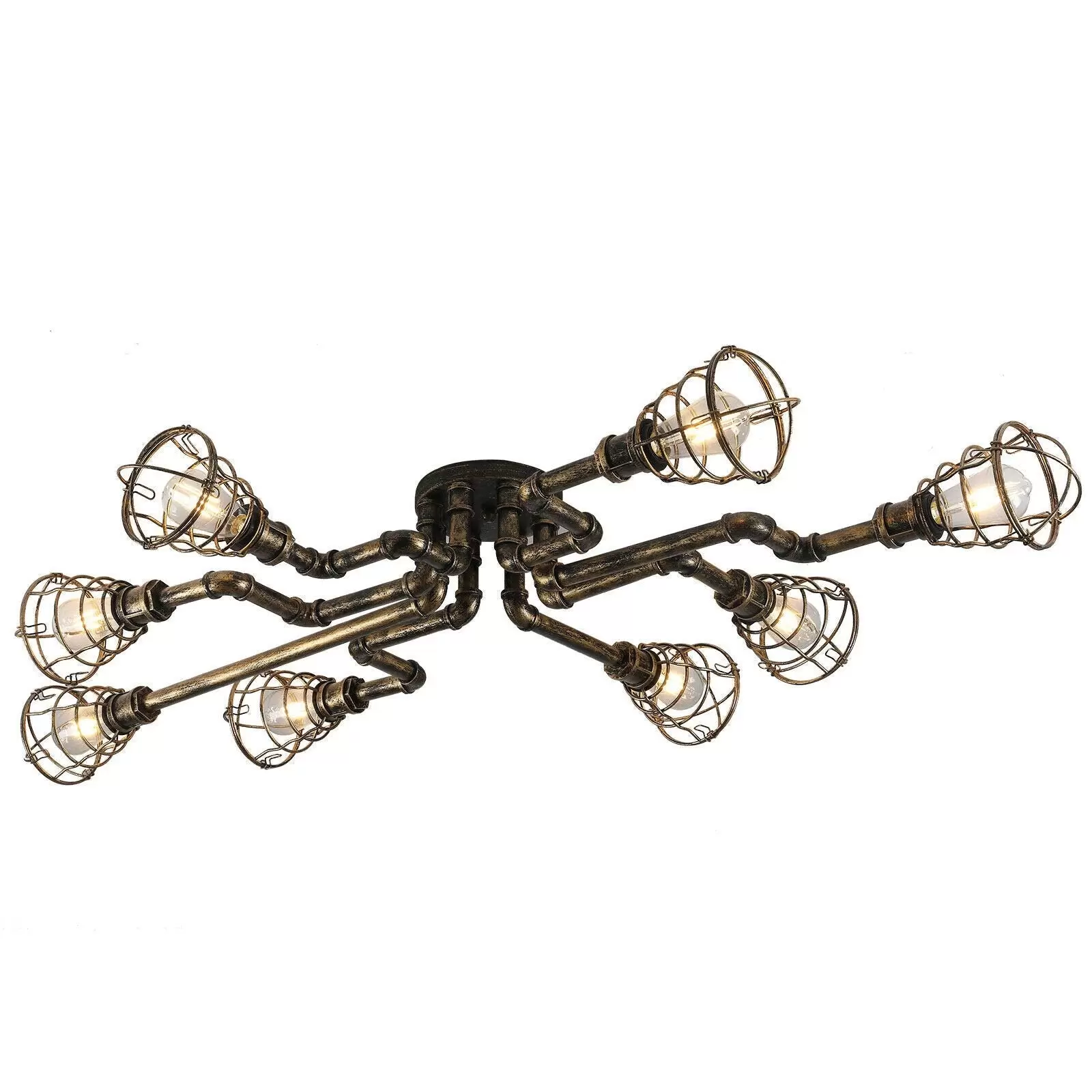 Vintage Pendelleuchte Retro Lampe Industrial Kronleuchter Industrielampe Bar Wasserrohr